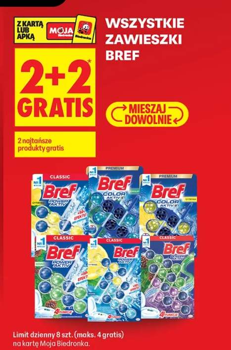 Zawieszki do WC Bref Color Aktiv Cytryna