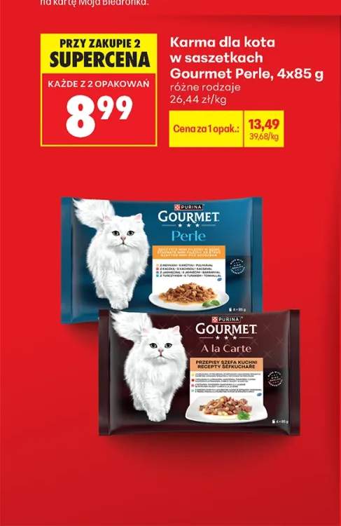 Karma dla kota w saszetkach Gourmet Perle soczyste mini fileciki w sosie 4-pak 85g