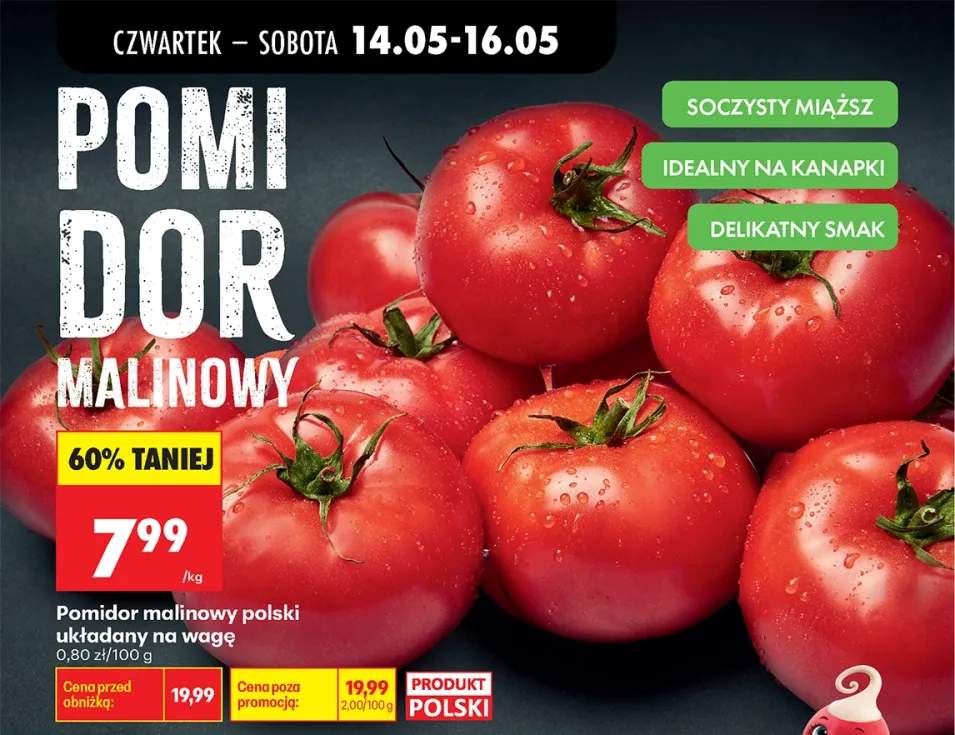 Pomidor malinowy polski układany na wagę