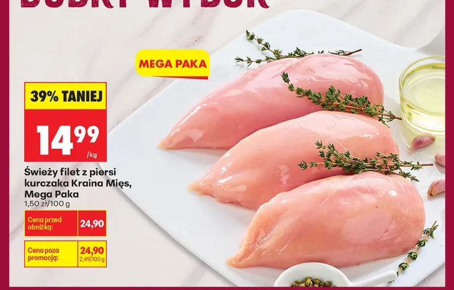 Świeży filet z piersi kurczaka Kraina Mięs Mega Paka