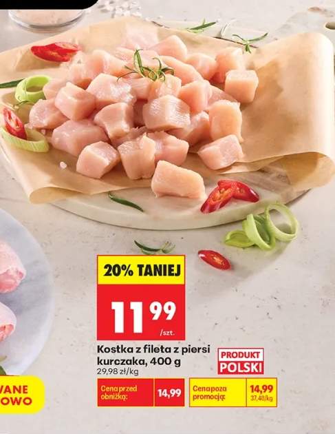 Kostka z fileta z piersi kurczaka