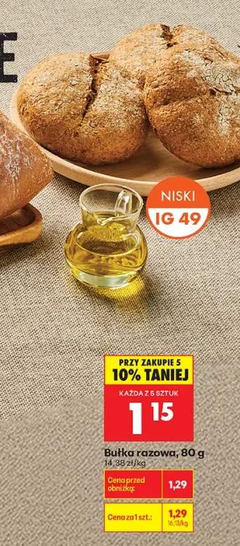 Bułka razowa niski IG 49
