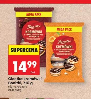 Ciastka kremówki Bonitki o smaku czekoladowo-wiśniowym