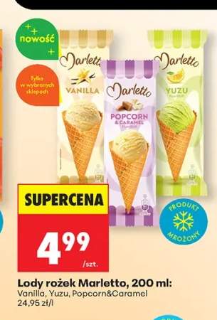 Lody rożek Marletto Popcorn & Caramel 200ml