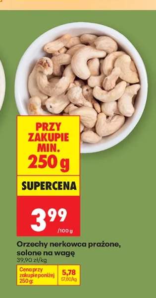 Orzechy nerkowca prażone solone na wagę