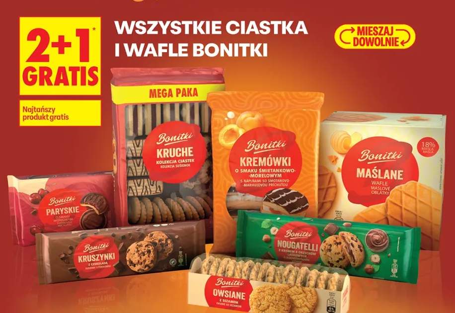 Ciastka Kremówki o smaku śmietankowo-morelowym Bonitki