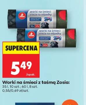 Worki na śmieci z taśmą Zosia 35l