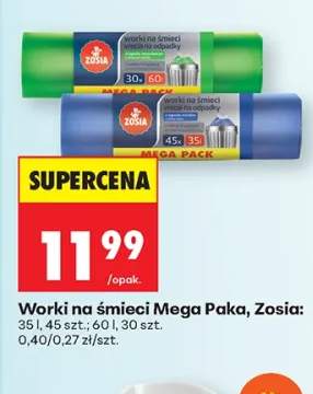 Worki na śmieci Mega Paka Zosia 60l