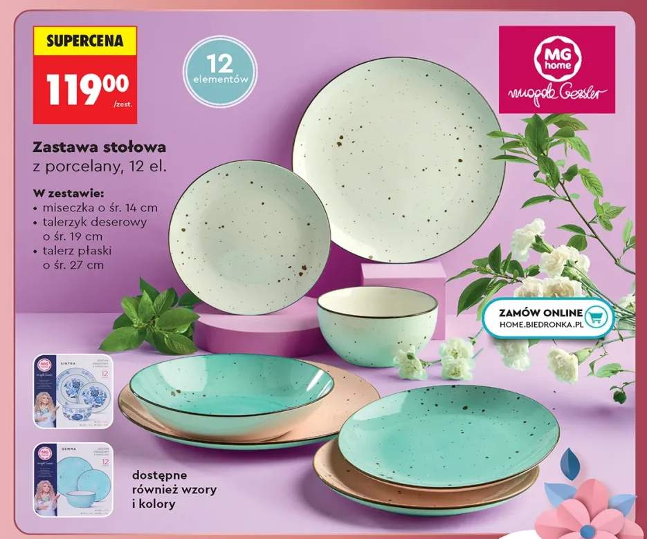 Zastawa stołowa z porcelany MG Home 12 el.