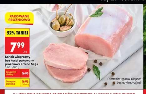 Schab wieprzowy bez kości pakowany próżniowo Kraina Mięs