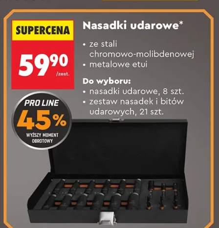 Zestaw nasadek i bitów udarowych NITEO PRO 21szt.