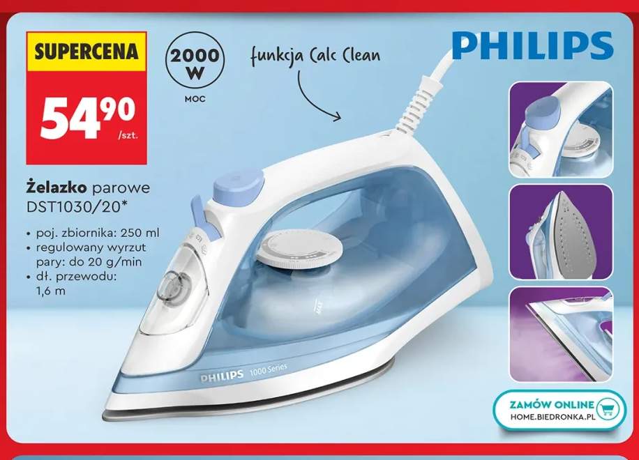 Żelazko parowe PHILIPS DST1030/20 2000W