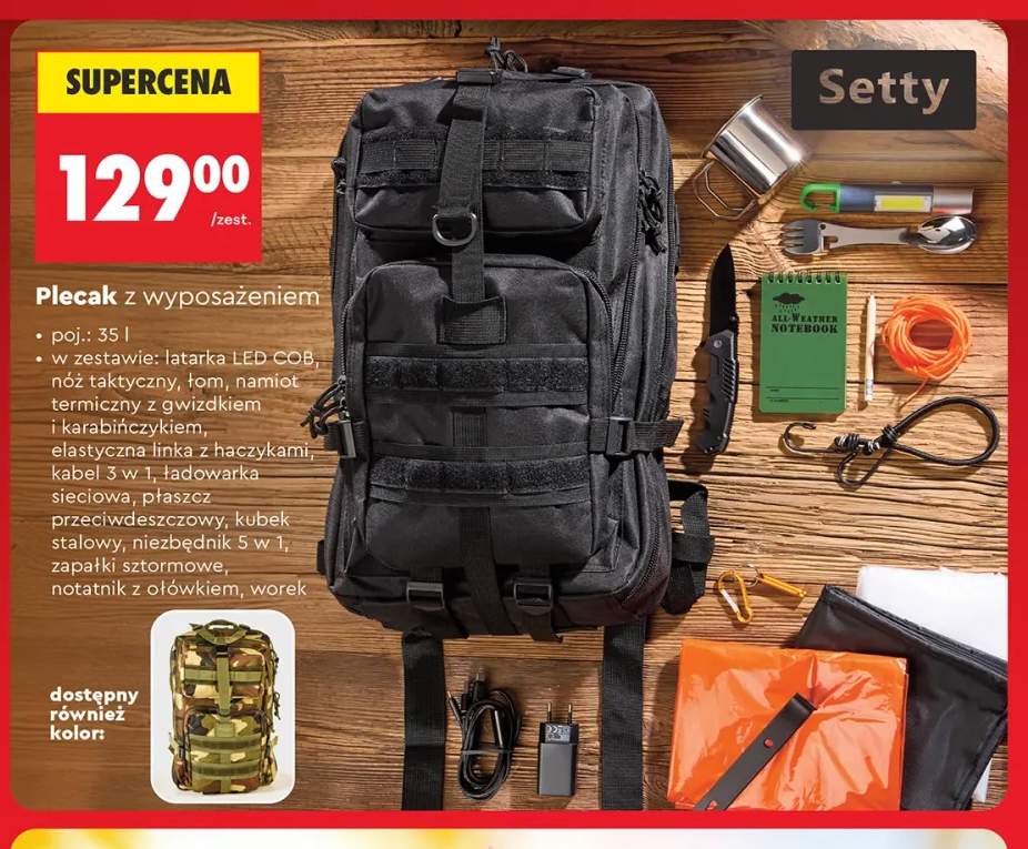 Plecak z wyposażeniem Setty 35l