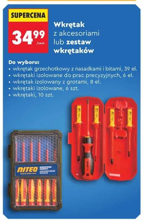 Wkrętak z akcesoriami lub zestaw wkrętaków