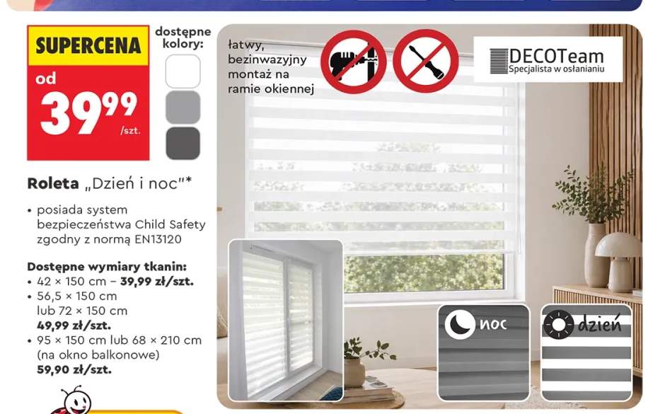 Roleta Dzień i noc DECOTeam 72x150cm