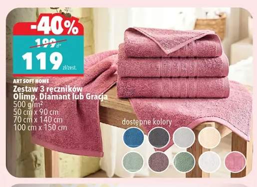 Zestaw 3 ręczników Art Soft Home Gracja 500g/m2