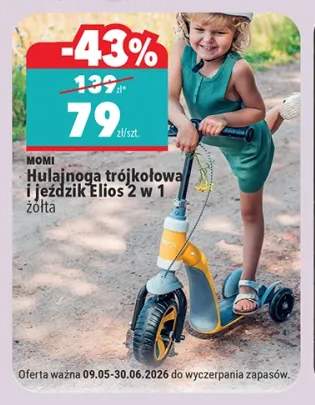 Hulajnoga trójkołowa i jeździk Elios 2 w 1 MOMI żółta