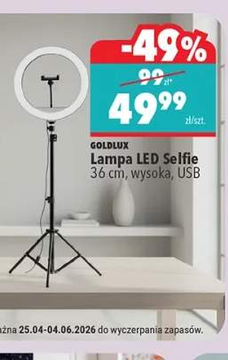 Lampa LED Selfie GOLDLUX 36cm wysoka USB