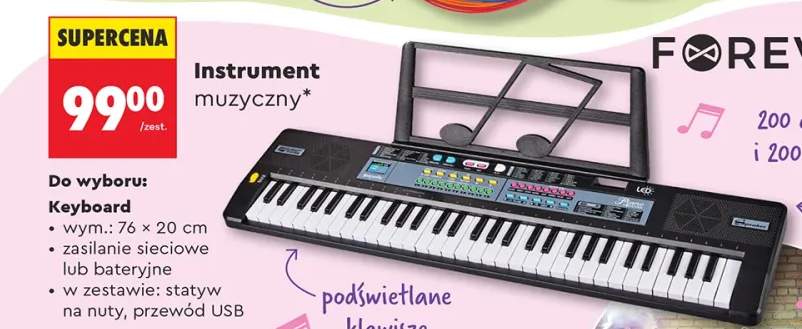 Keyboard FOREVER 76x20cm