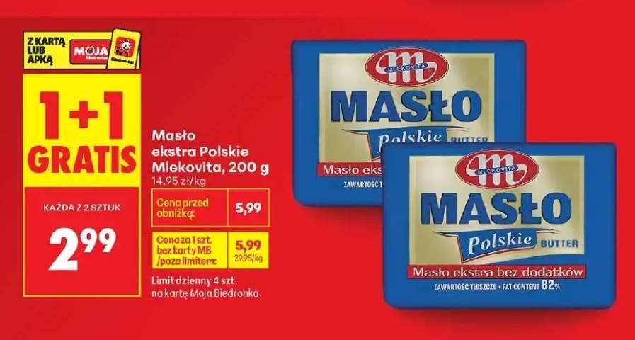 Masło ekstra Polskie Mlekovita