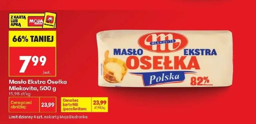 Masło Ekstra Osełka Mlekovita