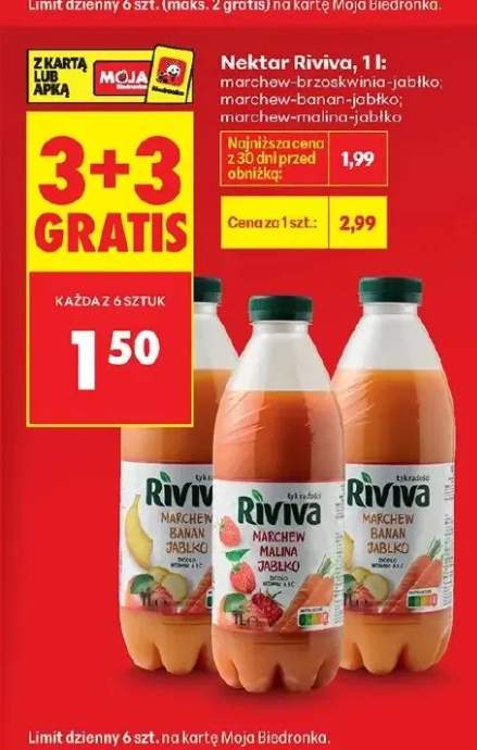 Nektar marchew-brzoskwinia-jabłko Riviva
