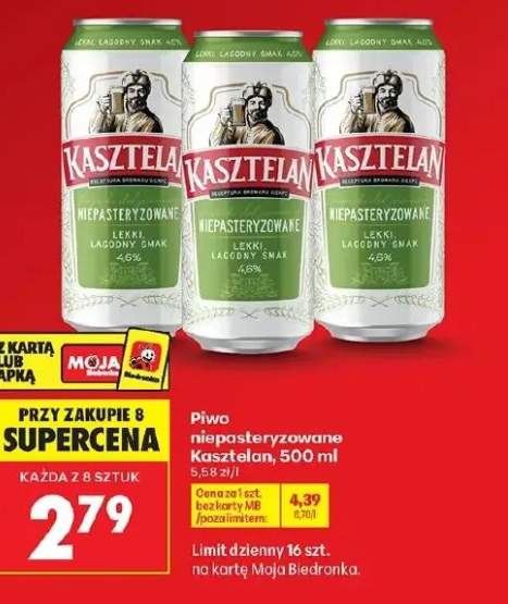 Piwo niepasteryzowane Kasztelan