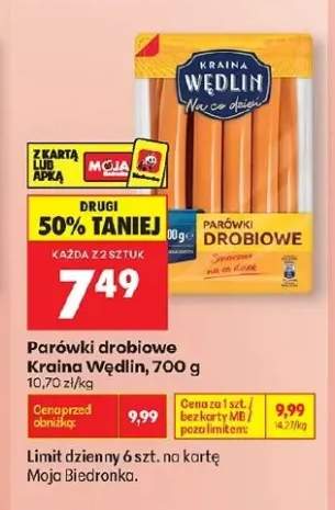 Parówki drobiowe Kraina Wędlin