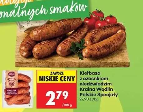 Kiełbasa z czosnkiem niedźwiedzim Kraina Wędlin Polskie Specjały