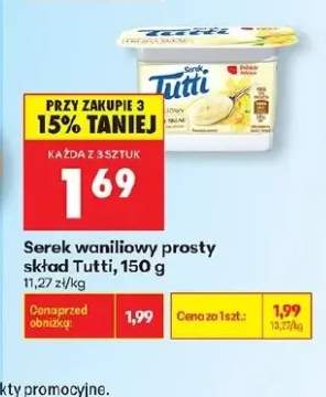 Serek waniliowy prosty skład Tutti
