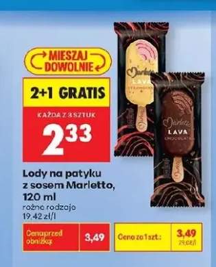 Lody na patyku z sosem Marletto Strawberry