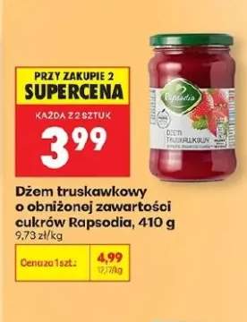 Dżem truskawkowy o obniżonej zawartości cukrów Rapsodia