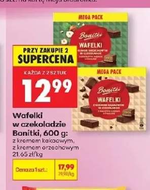 Wafelki w czekoladzie Bonitki z kremem kakaowym