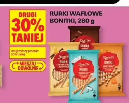 Rurki waflowe Bonitki z kremem o smaku waniliowym