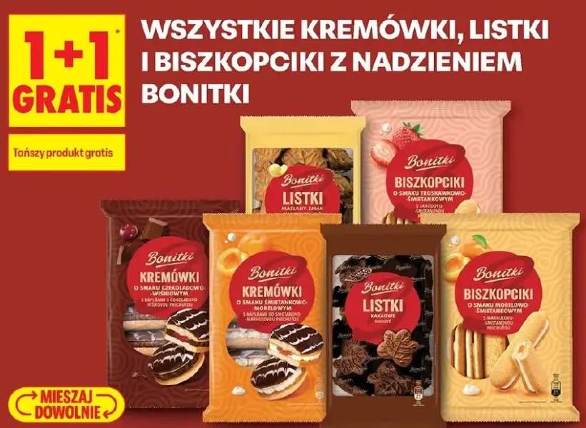Kremówki o smaku czekoladowo-wiśniowym Bonitki