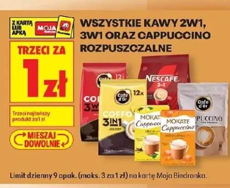 Kawy 2w1,3w1 oraz cappuccino rozpuszczalne