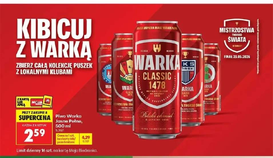 Piwo Warka Jasne Pełne