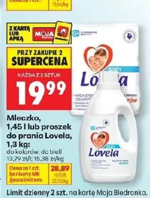 Mleczko do prania Lovela Baby do bieli 1,45l