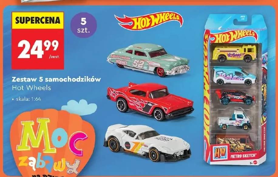 Zestaw 5 samochodzików Hot Wheels skala: 1:64
