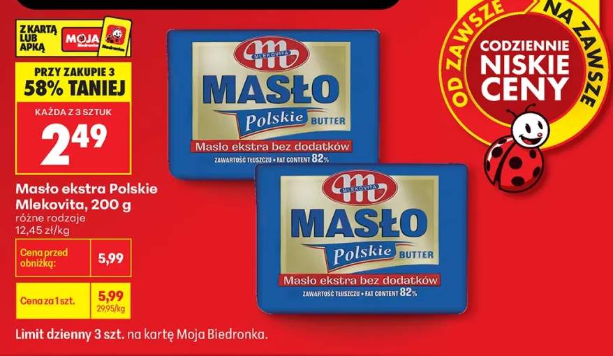 Masło ekstra Polskie Mlekovita
