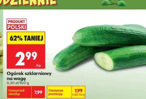 Ogórek szklarniowy na wagę polski