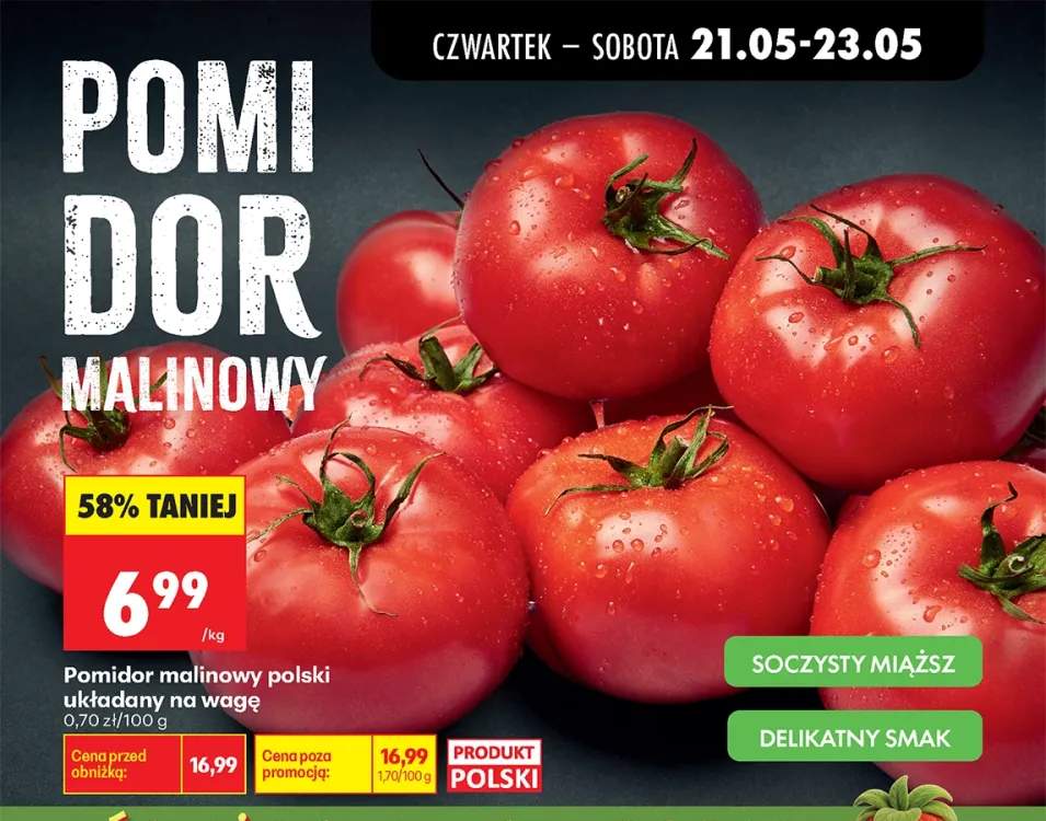 Pomidor malinowy polski układany na wagę