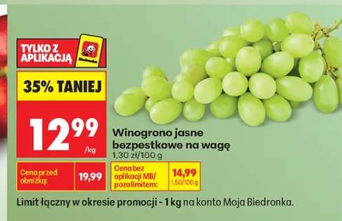 Winogrono jasne bezpestkowe na wagę