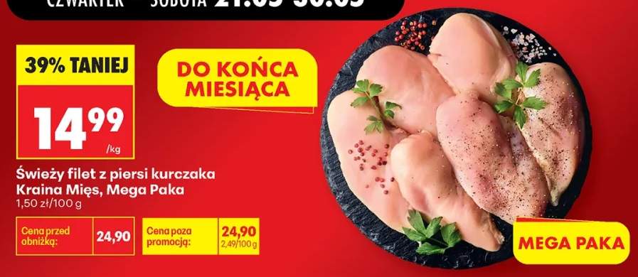 Świeży filet z piersi kurczaka Kraina Mięs Mega Paka