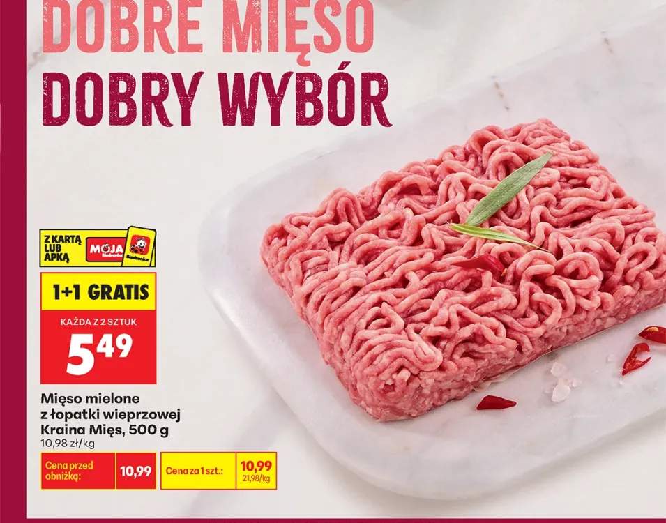 Mięso mielone z łopatki wieprzowej Kraina Mięs