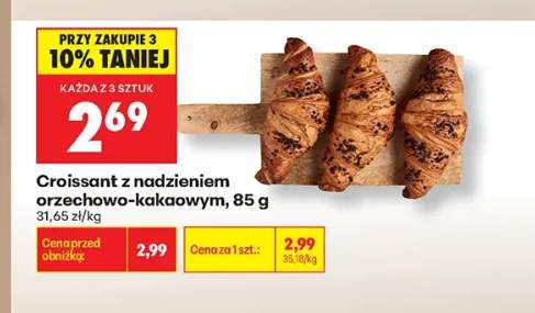 Croissant z nadzieniem orzechowo-kakaowym