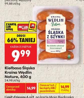 Kiełbasa Śląska z szynki Kraina Wędlin Nature