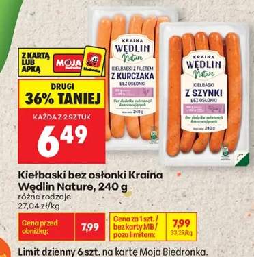 Kiełbaski bez osłonki Kraina Wędlin Nature