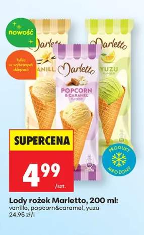 Lody rożek Marletto vanilla