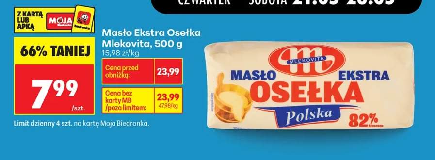 Masło Ekstra Osełka Mlekovita 500g